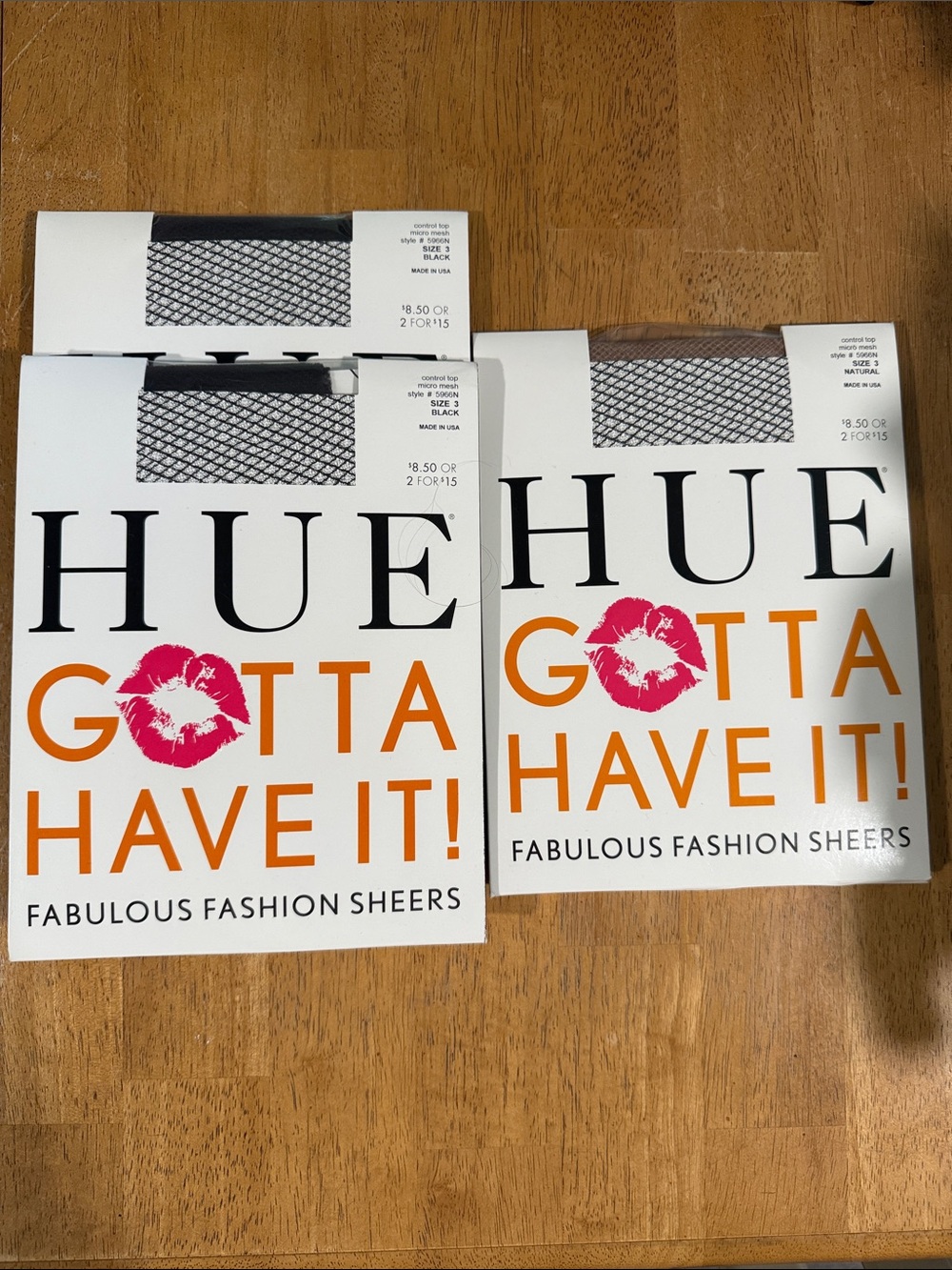 HUE Fishnet Size 3 (2 black - 1 natural)